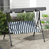 Steel 3 Seater Garden Swing Chair With Adjustable Canopy - Velmora