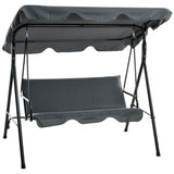 Steel 3 Seater Garden Swing Chair With Adjustable Canopy - Velmora