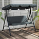 Steel 3 Seater Garden Swing Chair With Adjustable Canopy - Velmora