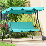 Steel 3 Seater Garden Swing Chair With Adjustable Canopy - Velmora