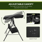 Steel 3 Seater Garden Swing Chair With Adjustable Canopy - Velmora