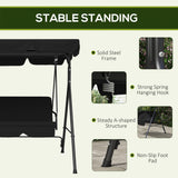 Steel 3 Seater Garden Swing Chair With Adjustable Canopy - Velmora