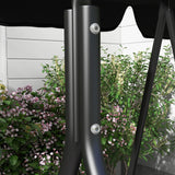 Steel 3 Seater Garden Swing Chair With Adjustable Canopy - Velmora