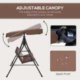 Steel 3 Seater Garden Swing Chair With Adjustable Canopy - Velmora