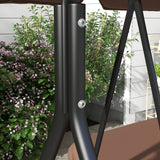 Steel 3 Seater Garden Swing Chair With Adjustable Canopy - Velmora