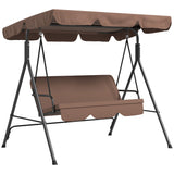 Steel 3 Seater Garden Swing Chair With Adjustable Canopy - Velmora