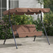 Steel 3 Seater Garden Swing Chair With Adjustable Canopy - Velmora