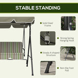 Steel 3 Seater Garden Swing Chair With Adjustable Canopy - Velmora