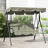 Steel 3 Seater Garden Swing Chair With Adjustable Canopy - Velmora