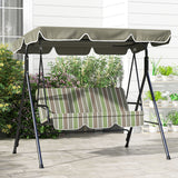 Steel 3 Seater Garden Swing Chair With Adjustable Canopy - Velmora