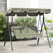 Steel 3 Seater Garden Swing Chair With Adjustable Canopy - Velmora