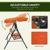 Steel 3 Seater Garden Swing Chair With Adjustable Canopy - Velmora