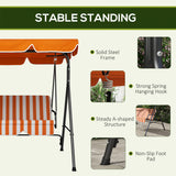 Steel 3 Seater Garden Swing Chair With Adjustable Canopy - Velmora