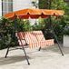 Steel 3 Seater Garden Swing Chair With Adjustable Canopy - Velmora