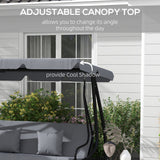 Steel 3 Seater Garden Swing Chair Bed With Adjustable Canopy - Velmora