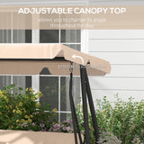 Steel 3 Seater Garden Swing Chair Bed With Adjustable Canopy - Velmora
