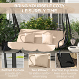 Steel 3 Seater Garden Swing Chair Bed With Adjustable Canopy - Velmora