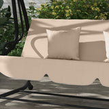 Steel 3 Seater Garden Swing Chair Bed With Adjustable Canopy - Velmora