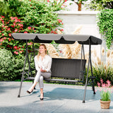 Steel 3 Seater Garden Swing Chair Bench With Adjustable Canopy - Velmora