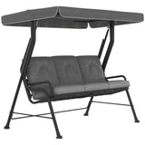 Steel 3 Seater Garden Swing Chair Bench With Adjustable Waterproof Canopy - Velmora