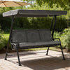Steel 3 Seater Garden Swing Chair Bench With Adjustable Waterproof Canopy - Velmora