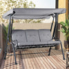 Steel 3 Seater Garden Swing Chair Bench With Adjustable Waterproof Canopy - Velmora
