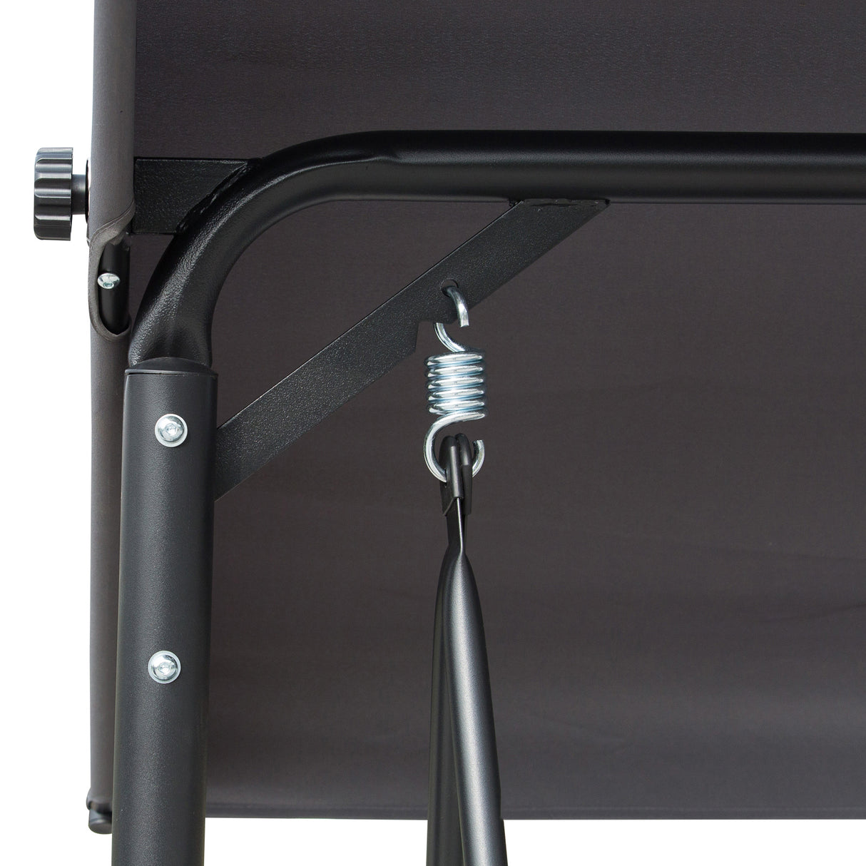 Steel 3 Seater Garden Swing Chair Bench With High Back Design - Velmora