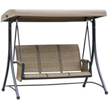 Steel 3 Seater Garden Swing Chair Bench With High Back Design - Velmora