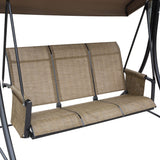 Steel 3 Seater Garden Swing Chair Bench With High Back Design - Velmora
