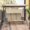 Steel 3 Seater Garden Swing Chair Bench With High Back Design - Velmora
