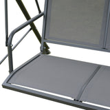 Steel 3 Seater Garden Swing Chair With Canopy - Velmora