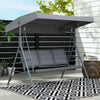 Steel 3 Seater Garden Swing Chair With Canopy - Velmora