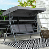 Steel 3 Seater Garden Swing Chair With Canopy - Velmora