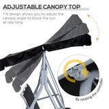 Steel 3 Seater Garden Swing Chair With Canopy - Velmora