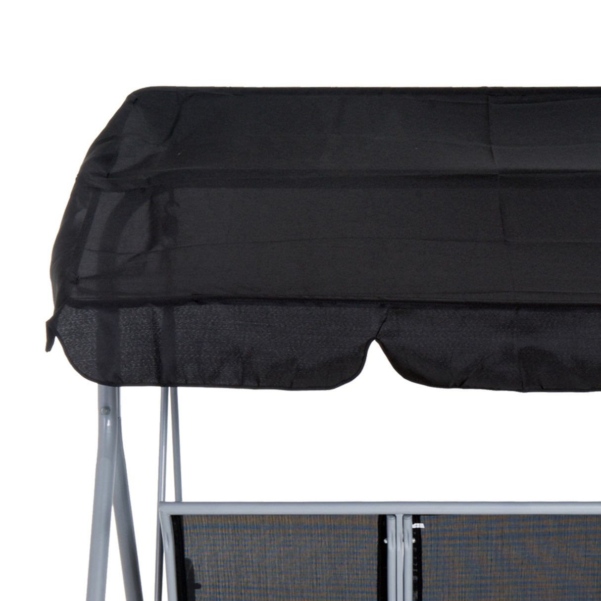 Steel 3 Seater Garden Swing Chair With Canopy - Velmora