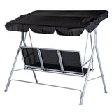 Steel 3 Seater Garden Swing Chair With Canopy - Velmora
