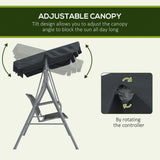 Steel 3 Seater Garden Swing Chair With Canopy - Velmora