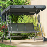Steel 3 Seater Garden Swing Chair With Canopy - Velmora