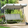 Steel 3 Seater Garden Swing Chair With Canopy - Velmora