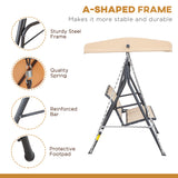 Steel 3 Seater Garden Swing Chair With Canopy - Velmora