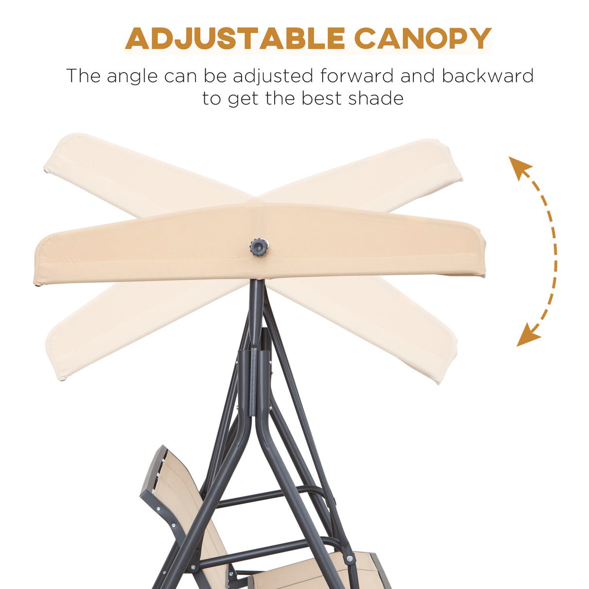 Steel 3 Seater Garden Swing Chair With Canopy - Velmora