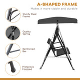 Steel 3 Seater Garden Swing Chair With Canopy - Velmora