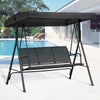Steel 3 Seater Garden Swing Chair With Canopy - Velmora