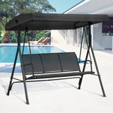 Steel 3 Seater Garden Swing Chair With Canopy - Velmora