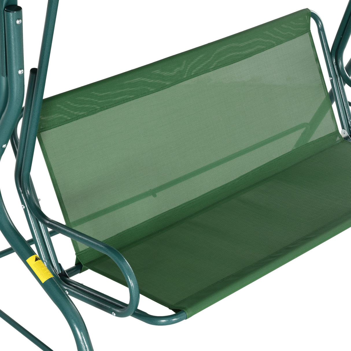 Steel 3 Seater Garden Swing Seat Bench With Adjustable Canopy And Stripes - Velmora