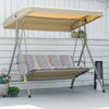 Steel 3 Seater Garden Swing Seat Bench With Canopy - Velmora