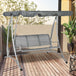 Steel 3 Seater Outdoor Porch Swing Chair Bench With Canopy - Velmora