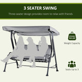 Steel 3 Seater Outdoor Porch Swing Chair Bench - Velmora