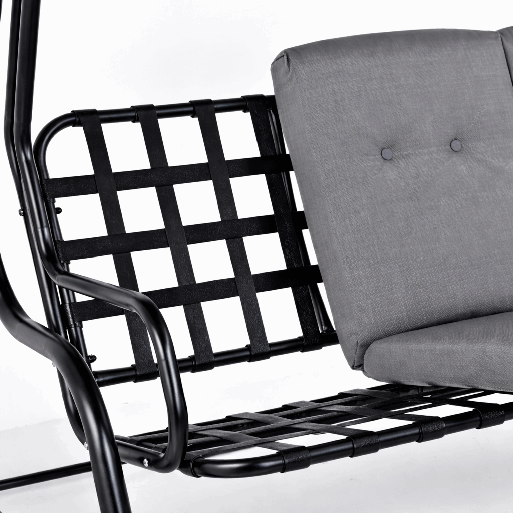 Steel 3 Seater Outdoor Porch Swing Chair Bench - Velmora