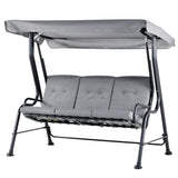 Steel 3 Seater Outdoor Porch Swing Chair Bench - Velmora